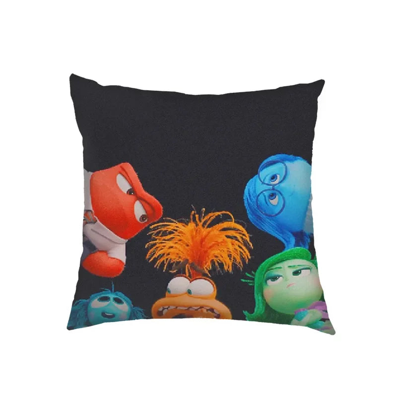 Inside Out 2 Envy Anger Anxiety Disgust Peach Skin Velvet Pillowcase Anime Peripheral Sofa Cushion Waist Pillow Birthday Gifts