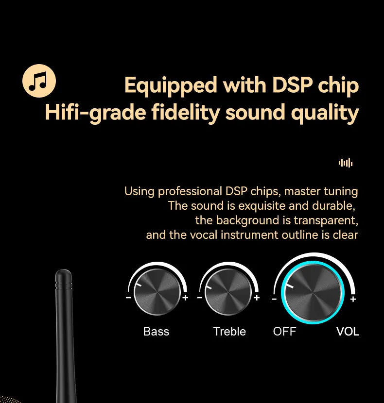 M9Pro Bluetooth Audio Receiver Transmitter DSP Wireless Adapter NFC/RCA/3.5mm AUX/TF/USB U-Disk/6.5 Mic Karaoke/Coaxial/FM Radio