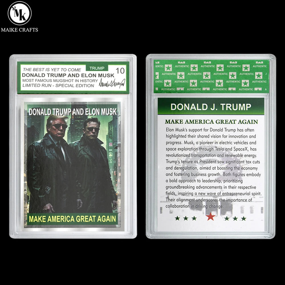 2024 Donald Trump and Elon Musk Paper Rating Card US President Make America Great Again Trading Card Collection Gift