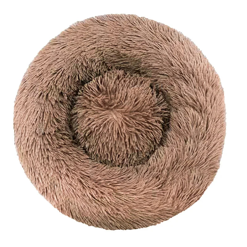 40-90cm Round Pet Bed for Large Dog Bed Super Soft Cat Bed Long Plush Dog House for Medium Dog House Winter Warm Sleeping