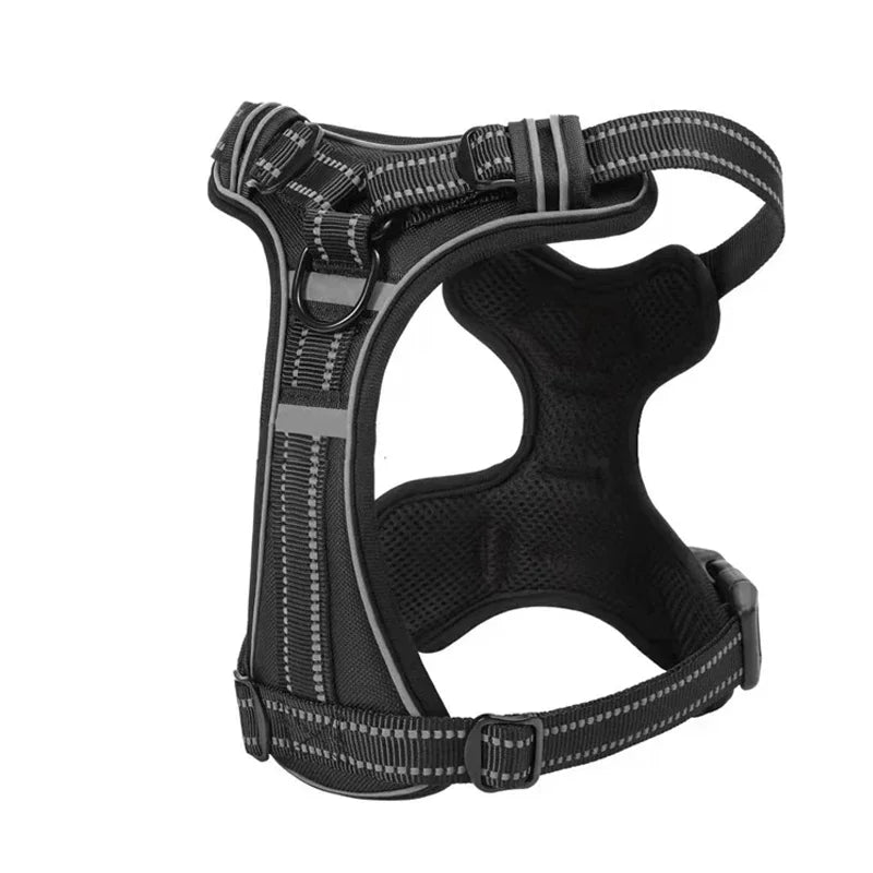 Adjustable Nylon Dog Harness Vest Reflective Soft Breathable No Pull Dog Harness Pet Harness Leash For Small Large Dogs