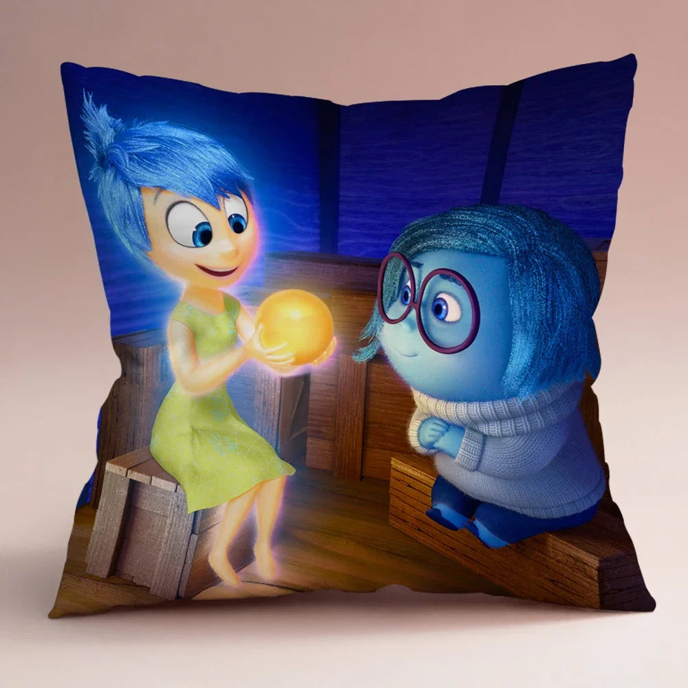 Inside Out 2 Envy Anger Anxiety Disgust Peach Skin Velvet Pillowcase Anime Peripheral Sofa Cushion Waist Pillow Birthday Gifts