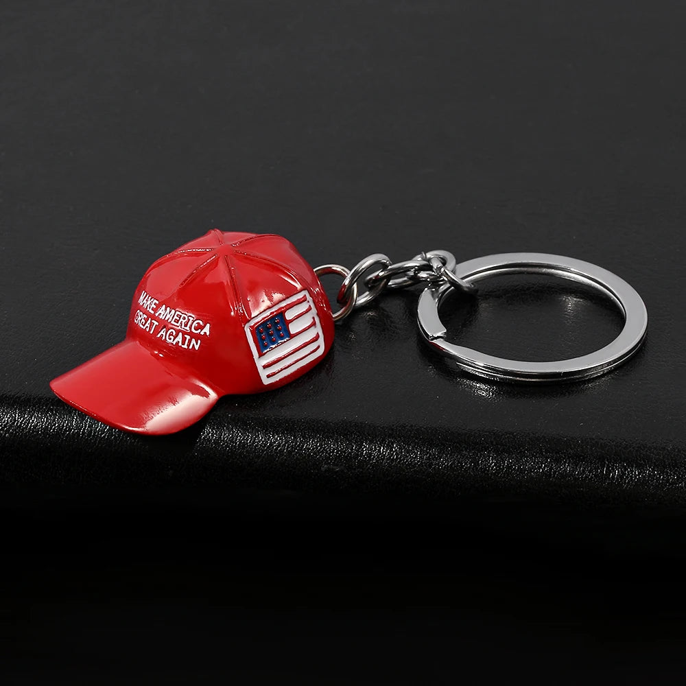 Red Hat Trump Keychain Freedom MAKE AMERICA RGEAT AGAIN Key Ring Fashion Nation Key Holder For Men Women Jewelry Accessories