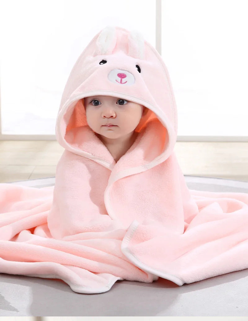 Cartoon Animal Baby Bath Towels Soft Newborn Hooded Towel Blanket Toddler Bathrobe Warm Sleeping Swaddle Wrap for Boys Girls