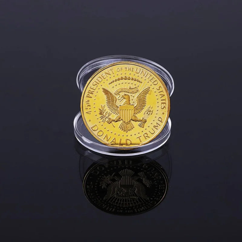 2017 President Donald Trump Silver Gold Plated EAGLE Commemorative Coin Donald J Trump Of US President THE REVENGE TOUR Coin