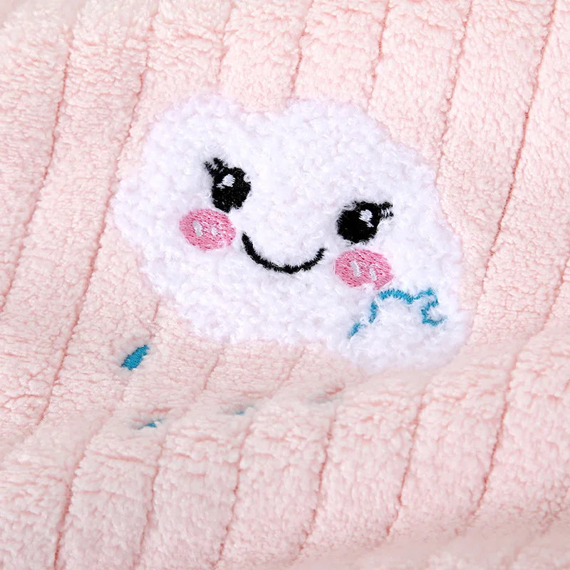 Children Towels Baby Bath Face Towel Cute Cartoon Cloud Hand Towel Soft Absorbent Coral Velvet Washcloth Kids Bathroom Products