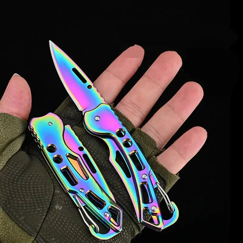 Stainless Steel Keychain Folding Knife Outdoor Carrying Knife Mirror Sharp Pocket Knife Fruit Knife Folding Knife Outdoor Tool