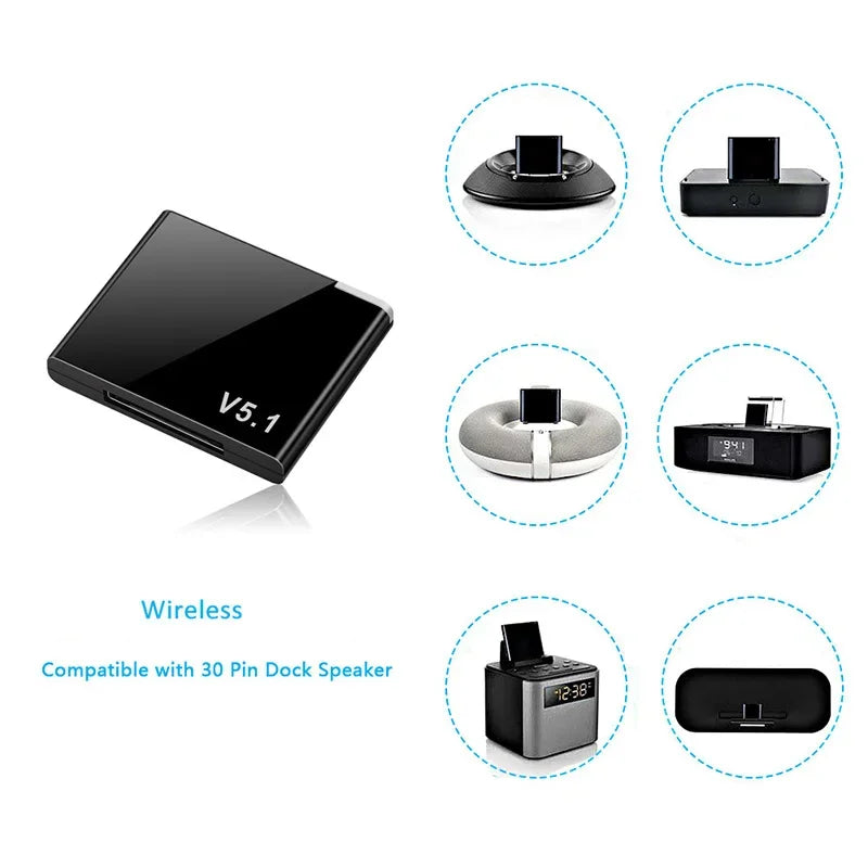 Bluetooth 5.1 Wireless Receiver Bluetooth Adapter 30pin for Bose Sounddock Portable Digital Music System SoundLink Air