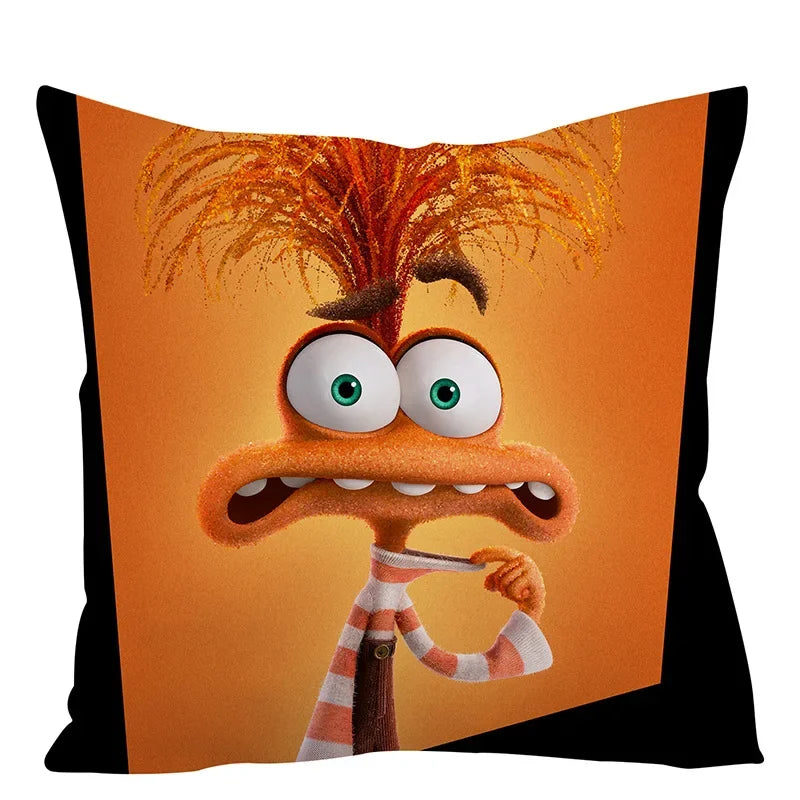 Inside Out 2 Envy Anger Anxiety Disgust Peach Skin Velvet Pillowcase Anime Peripheral Sofa Cushion Waist Pillow Birthday Gifts