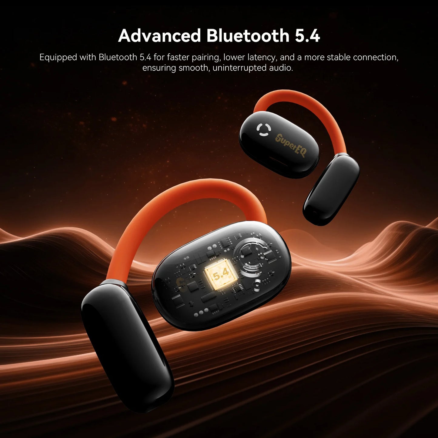 Oneodio SuperEQ D72 Open-Ear Earphones Wireless Bluetooth 5.4 Neckband Headphones IPX4 Air Conduction Sports Earbuds APP Control