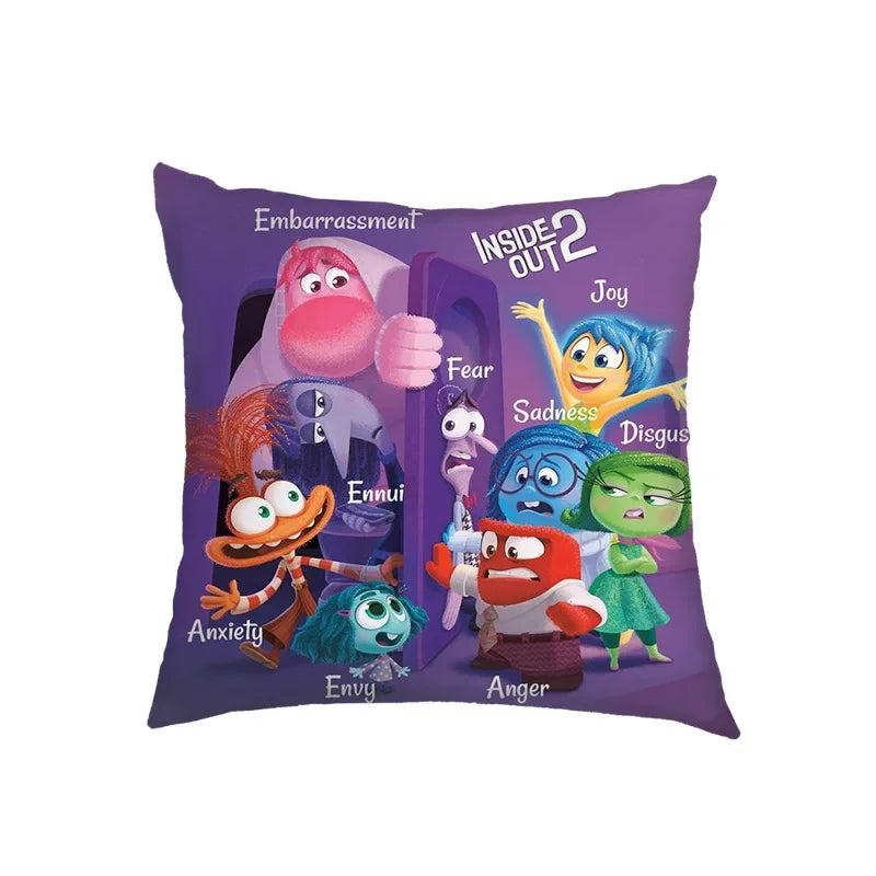 Inside Out 2 Envy Anger Anxiety Disgust Peach Skin Velvet Pillowcase Anime Peripheral Sofa Cushion Waist Pillow Birthday Gifts