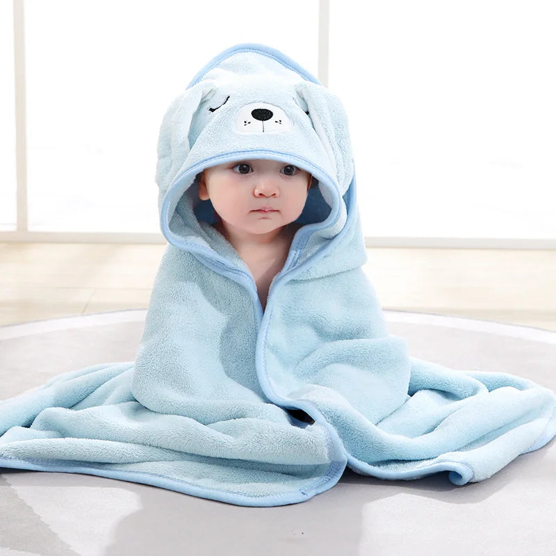 Cartoon Animal Baby Bath Towels Soft Newborn Hooded Towel Blanket Toddler Bathrobe Warm Sleeping Swaddle Wrap for Boys Girls