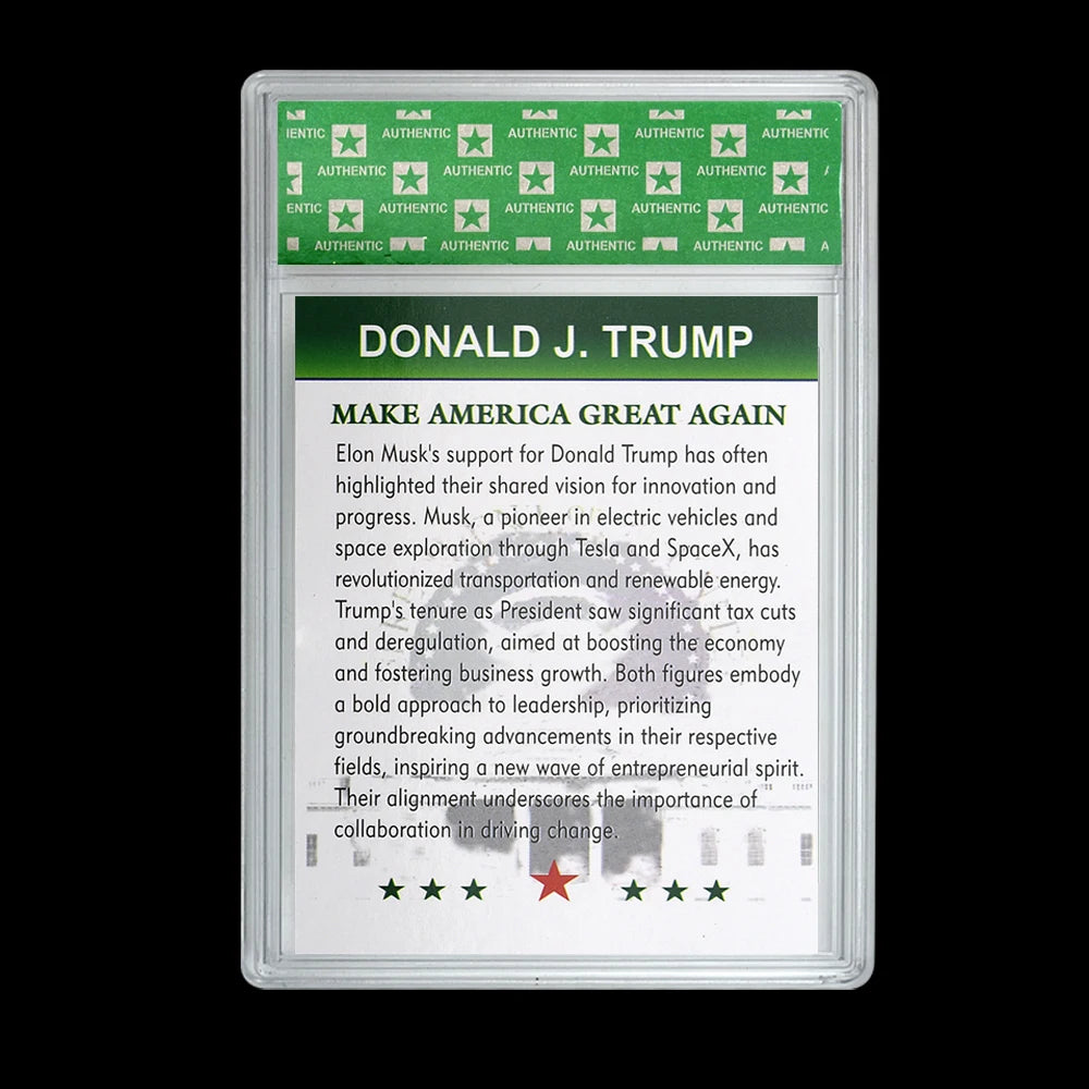 2024 Donald Trump and Elon Musk Paper Rating Card US President Make America Great Again Trading Card Collection Gift