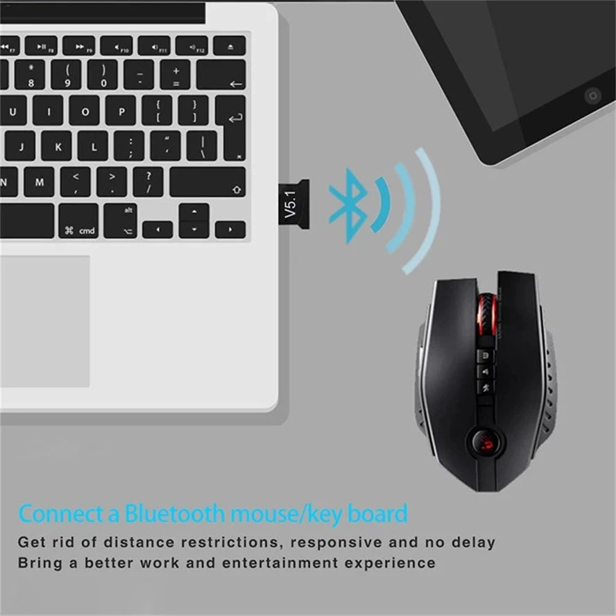 USB Adapter For PC Bluetooth 5.1 Adapter, Wireless Bluetooth For Computer Laptop Wireless Headphones