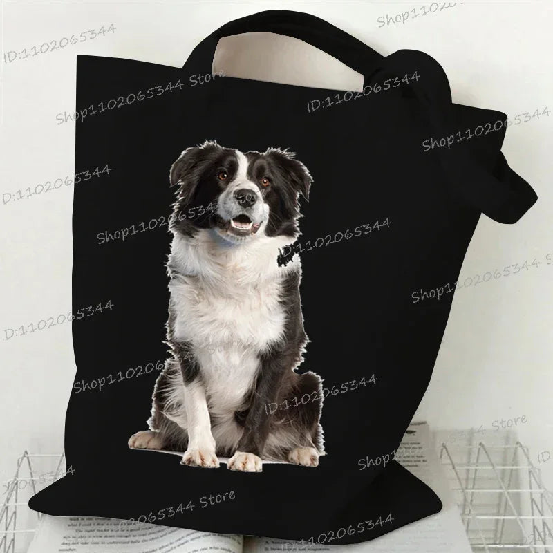 3D Animals Dog Print Shoulder Bag Women Men Cartoon Dog Tote Bags Student Casual Large-capacity Shopping Harajuku Canvas Handbag