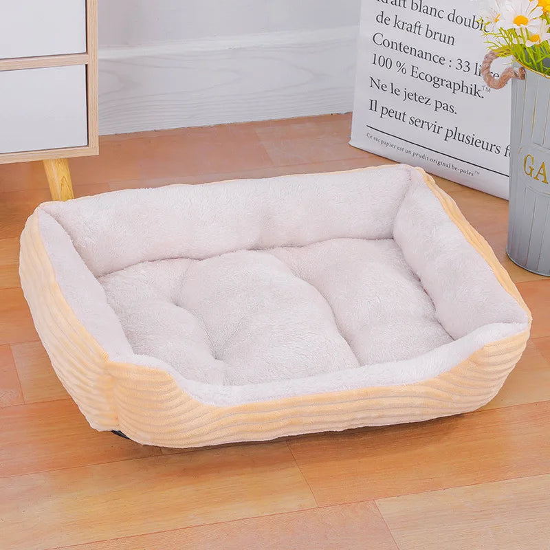 Color Square Winter Soft Warm House for Dog Bed for Dog Mat Waterproof Cat Bed Pet Bed for Large Medium Small Dog House