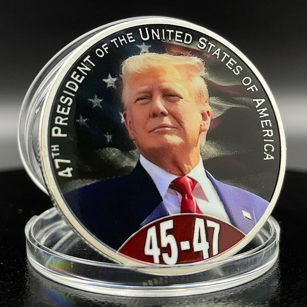 2025 Donald Trump Coin Collectibles 47th US President Challenge Coin MAGA Winning The Election Badge Trump Medal Souvenir