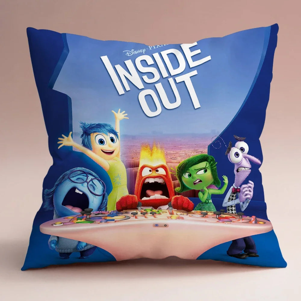 Inside Out 2 Envy Anger Anxiety Disgust Peach Skin Velvet Pillowcase Anime Peripheral Sofa Cushion Waist Pillow Birthday Gifts