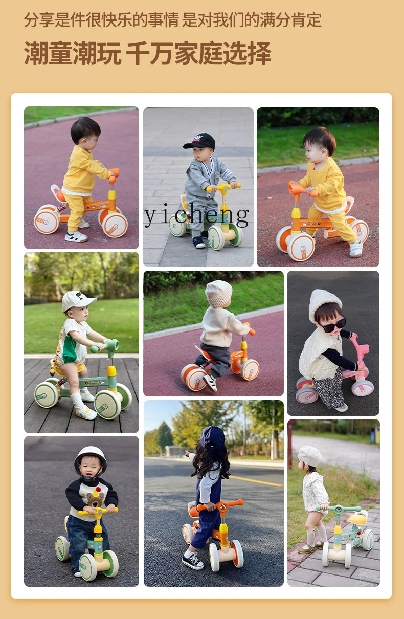 Tqh Balance Car Children 1-2 Years Old 6 Baby Four-Wheel Sliding Infant Sliding Luge