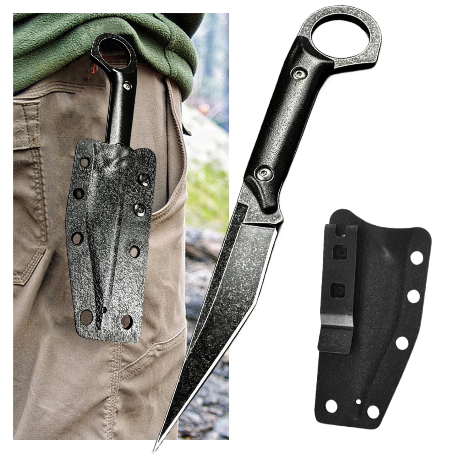 2024 New portable multi-purpose outdoor straight knife +K sheath, jungle survival EDC knife