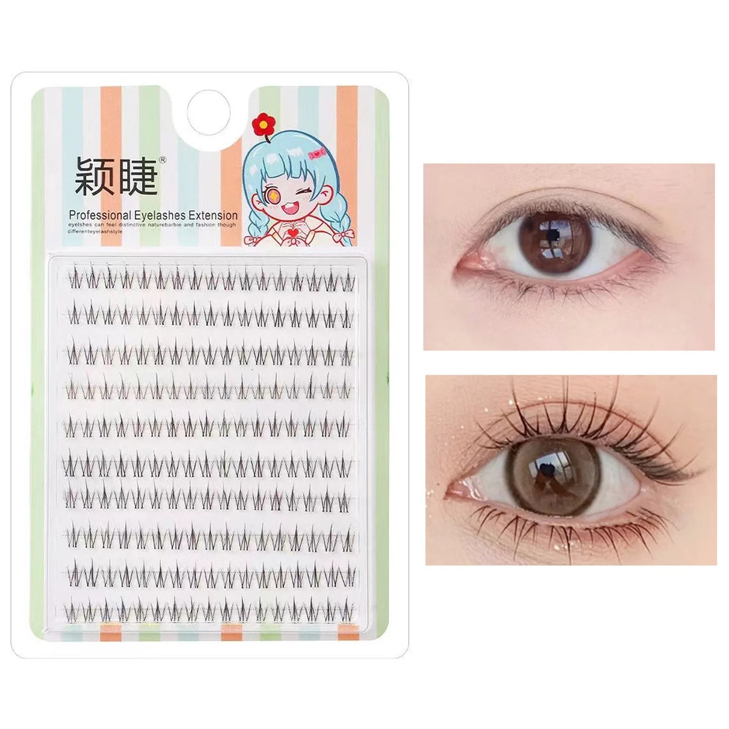 DIY Wispy False Eyelashes 10-12mm Little Devil Lash extenstion Cosplay maga Eyelashes for Daily Party Traveling Makeups