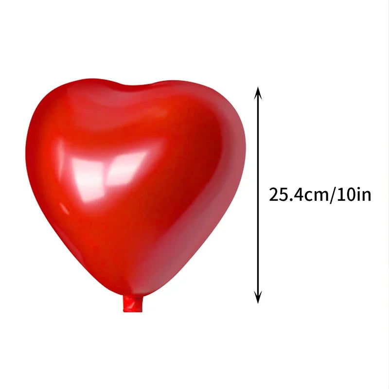 50/10pcs Red Heart Balloons Inflatable Latex Balloon for Valentine Day Wedding Party Anniversary Decoration Supplies Wholesale