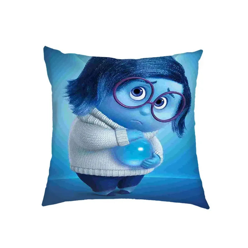 Inside Out 2 Envy Anger Anxiety Disgust Peach Skin Velvet Pillowcase Anime Peripheral Sofa Cushion Waist Pillow Birthday Gifts