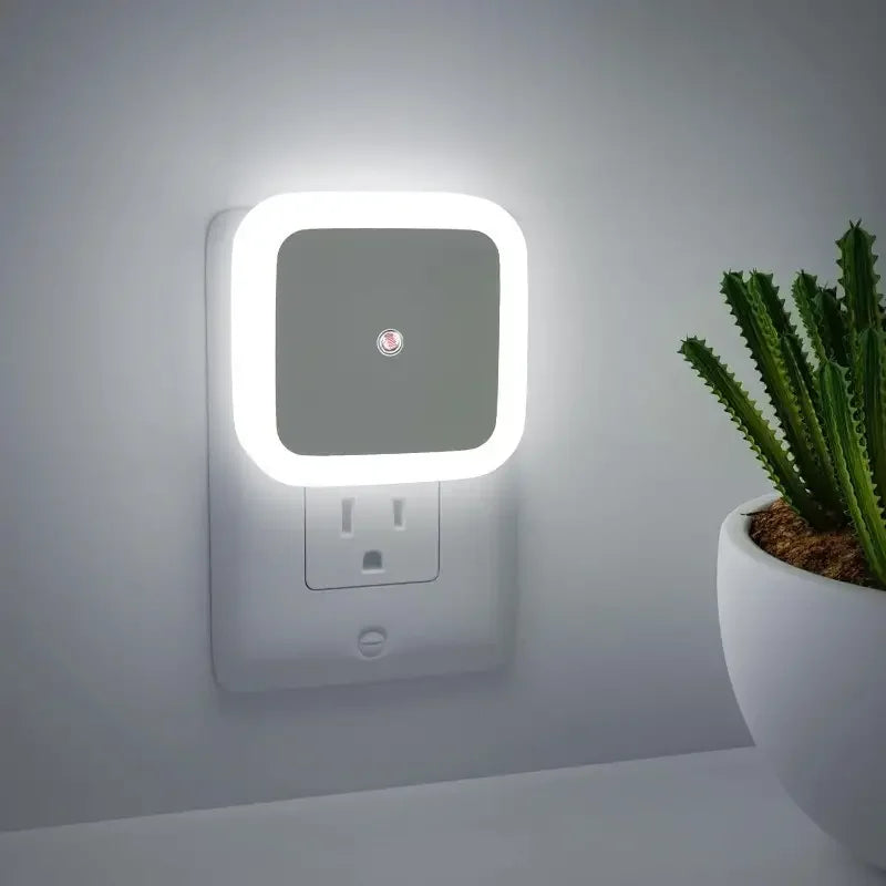 LED Square Night Light, Plug-In Intelligent Induction Light, Bedroom Energy-Saving Light, Indoor Lighting Induction Night Light