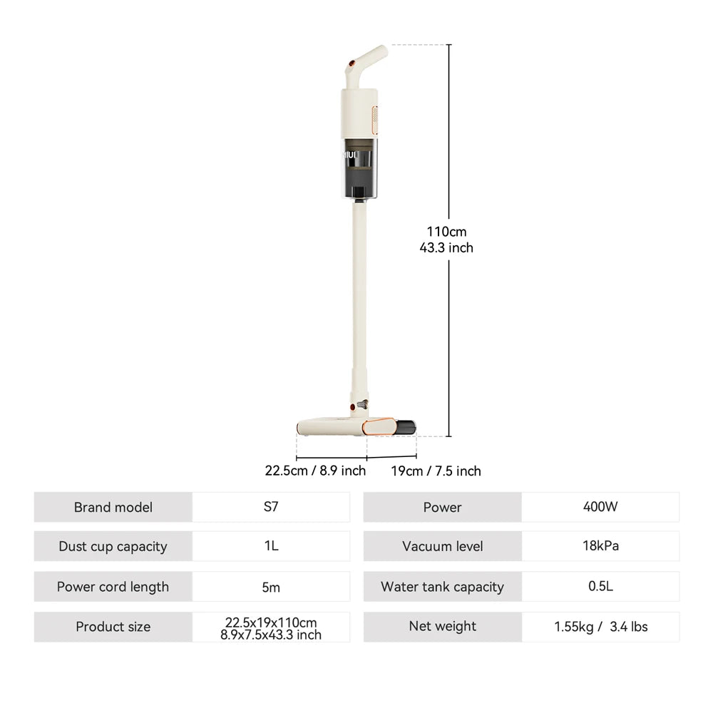 Wet & Dry Vacuum Cleaner Mopping Machine with 5M Wire