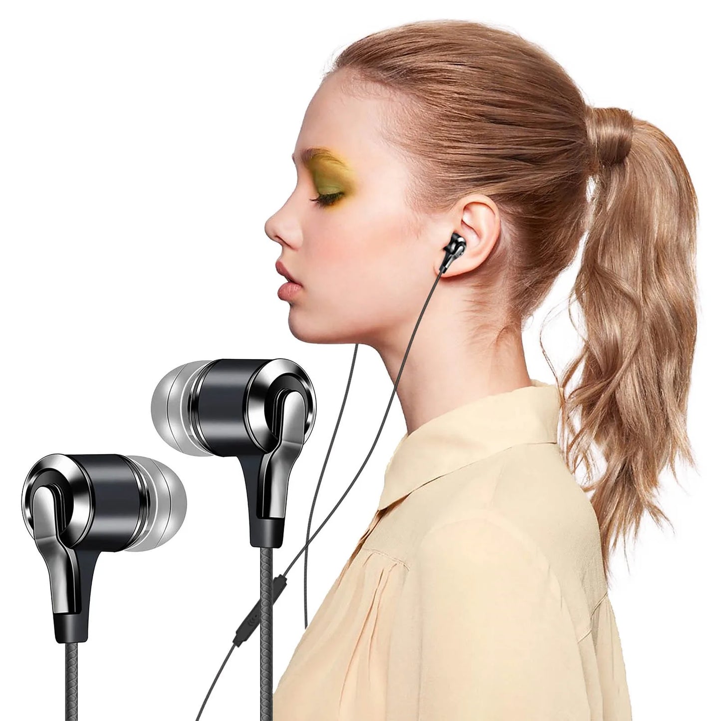 Wired In-Ear Earphone In Ear Noise Cancellation Ergonomic Design Stereo Sports Music Headphones For Mobile Phone Everyday Use