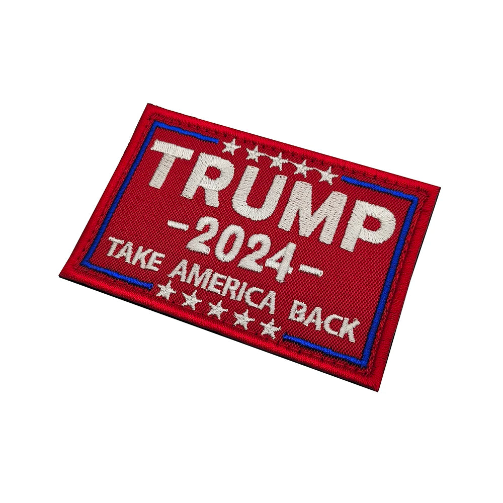 2024 TRUMP MAGA SAVE AMERICA AGAIN Embroidery Hook Loop MAKE AMERICA GREAT AGAIN Fasteners Patch Tactical Emblem