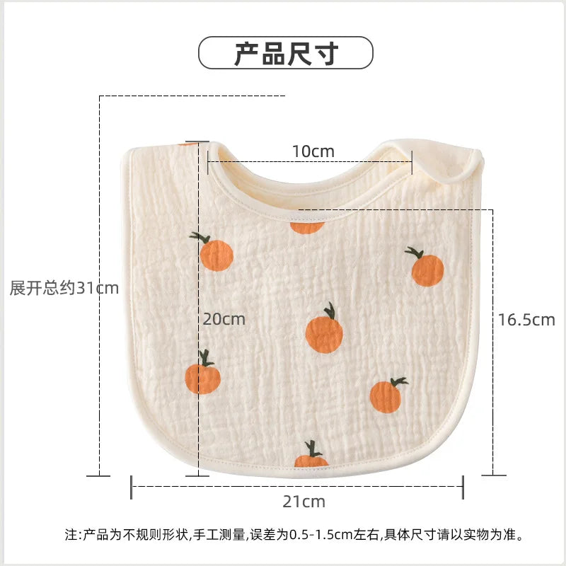 Solid Gauze U-shaped Baby Bibs New 6 Layers Cotton Saliva Towel Newborn Burp Cloths Scarf for Boy Girl Cute Feeding Drool Bib