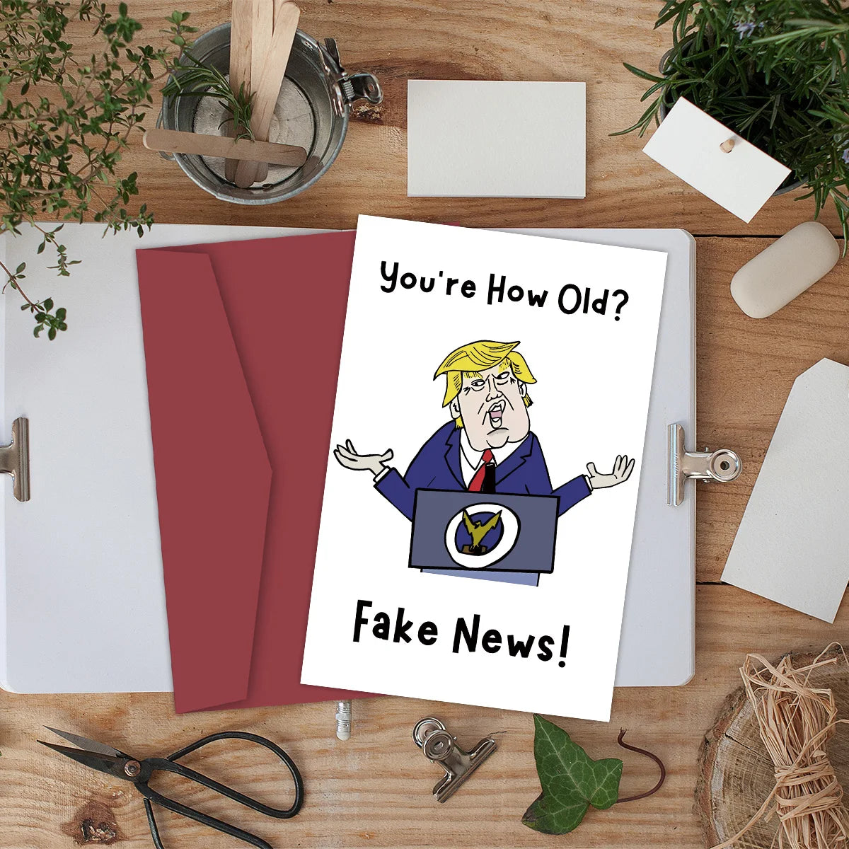 1PC Funny Creative Trump Birthday Card Older Person,Birthday Gift Funny Card,Sarcastic Getting Old Present,Presidential Theme