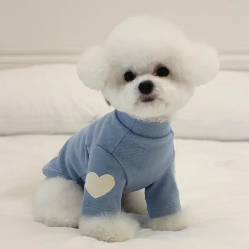 Love Winter Warm Pet Dog Clothes Base Shirt Cute Love Bear Teddy Yorkshire Hoodie Cat Pet Warm Clothes Designer Puppy Clothing