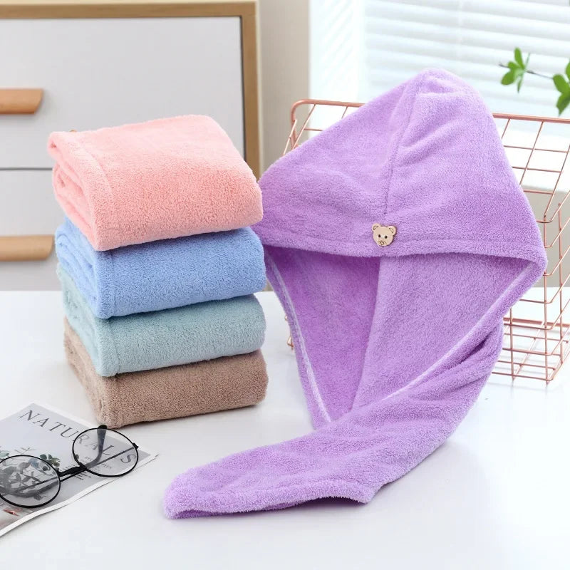 Dry Hair Cap Sports Towel Fiber Super Fine Adult Bath Towel Towels Bathroom Soft Turban for Hair Drying Miss Serviettes Face Wet