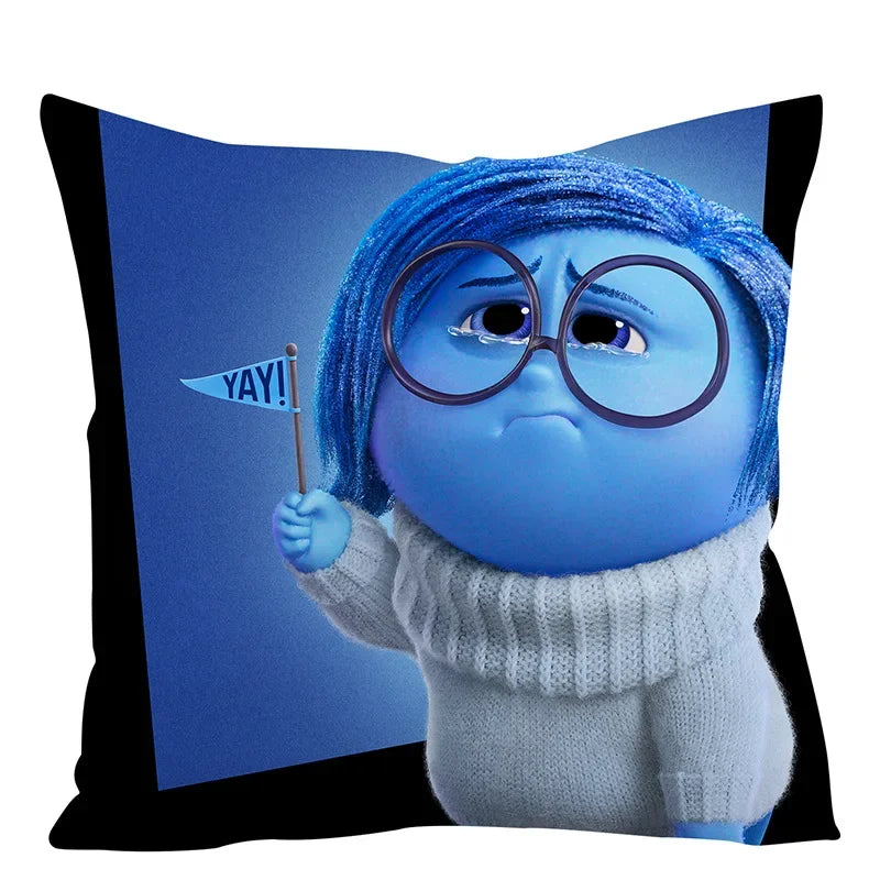 Inside Out 2 Envy Anger Anxiety Disgust Peach Skin Velvet Pillowcase Anime Peripheral Sofa Cushion Waist Pillow Birthday Gifts