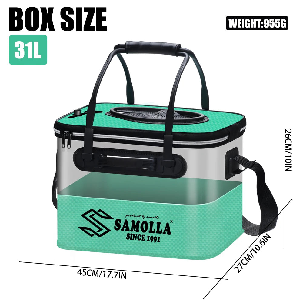 Fishing Bucket Folding Thickening Living Fish Bucket Without Oxygen Pump Portable EVA Water Tank Outdoor Fishing Live Fish Box