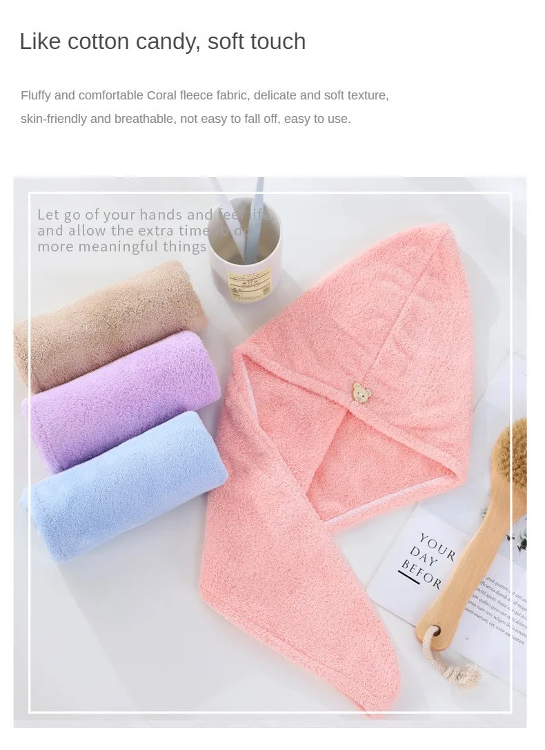 Dry Hair Cap Sports Towel Fiber Super Fine Adult Bath Towel Towels Bathroom Soft Turban for Hair Drying Miss Serviettes Face Wet