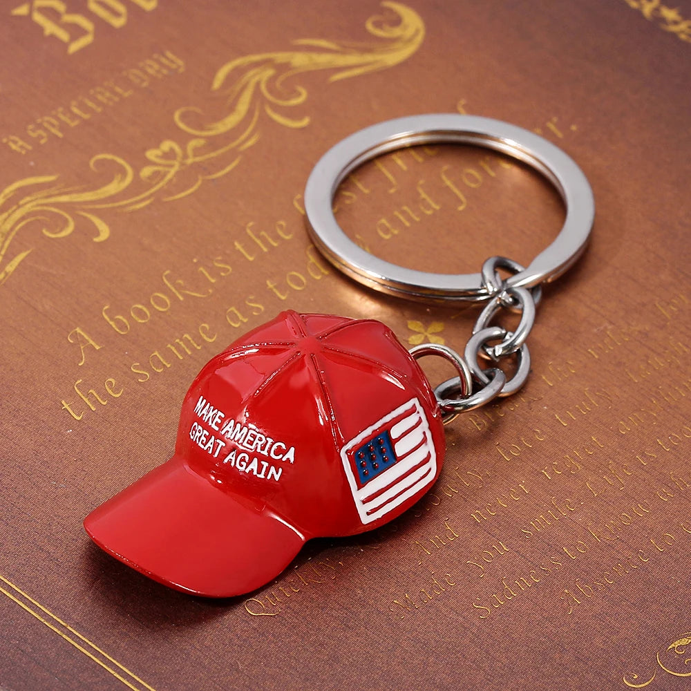 Red Hat Trump Keychain Freedom MAKE AMERICA RGEAT AGAIN Key Ring Fashion Nation Key Holder For Men Women Jewelry Accessories