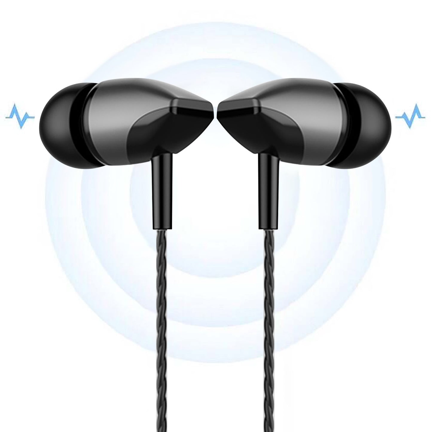 Wired Headphones Stereo 3.5mm In-Ear Running Music Game Noise Cancel Earphone With Mic For Mobile Phone Mobile Pc Pad Laptop