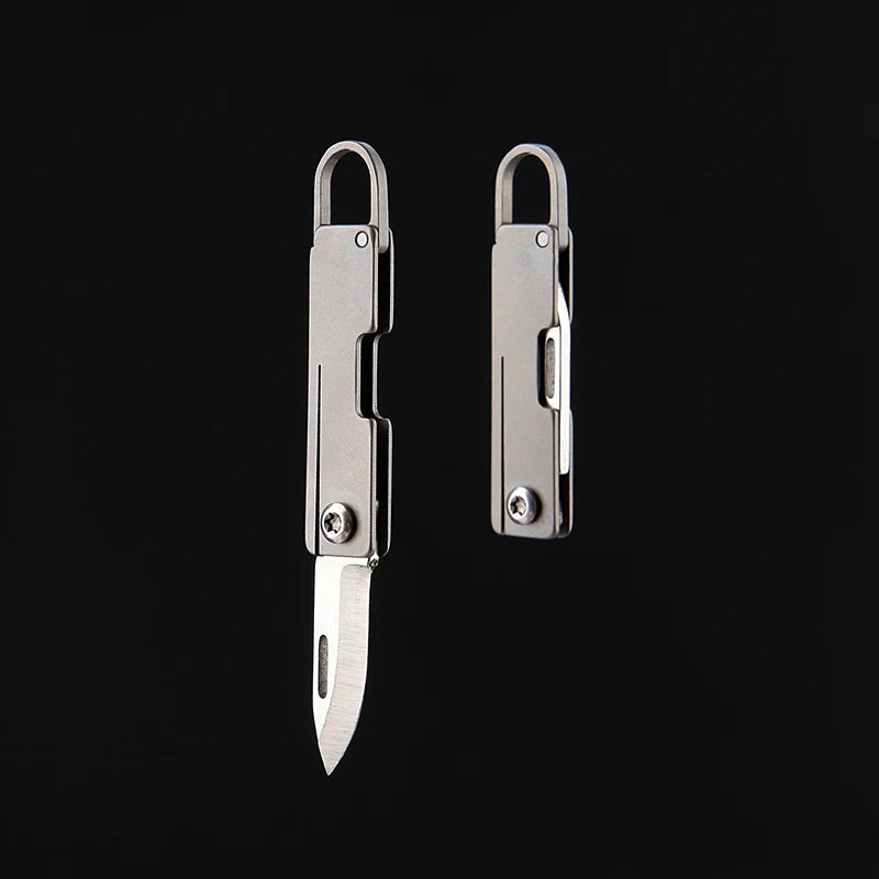 Titanium Alloy Mini Knife Keychain Pendant, Portable Unboxing, Sharp Mini Folding Knife