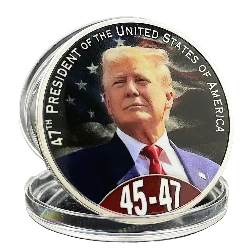 2025 Donald Trump Coin Collectibles 47th US President Challenge Coin MAGA Winning The Election Badge Trump Medal Souvenir