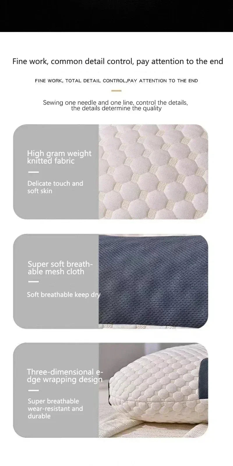 Orthopedic Neck Pillow, Washable Pillow Core, High Elastic, Neck Protection, Bedding for Hotel and Home For Home Bed