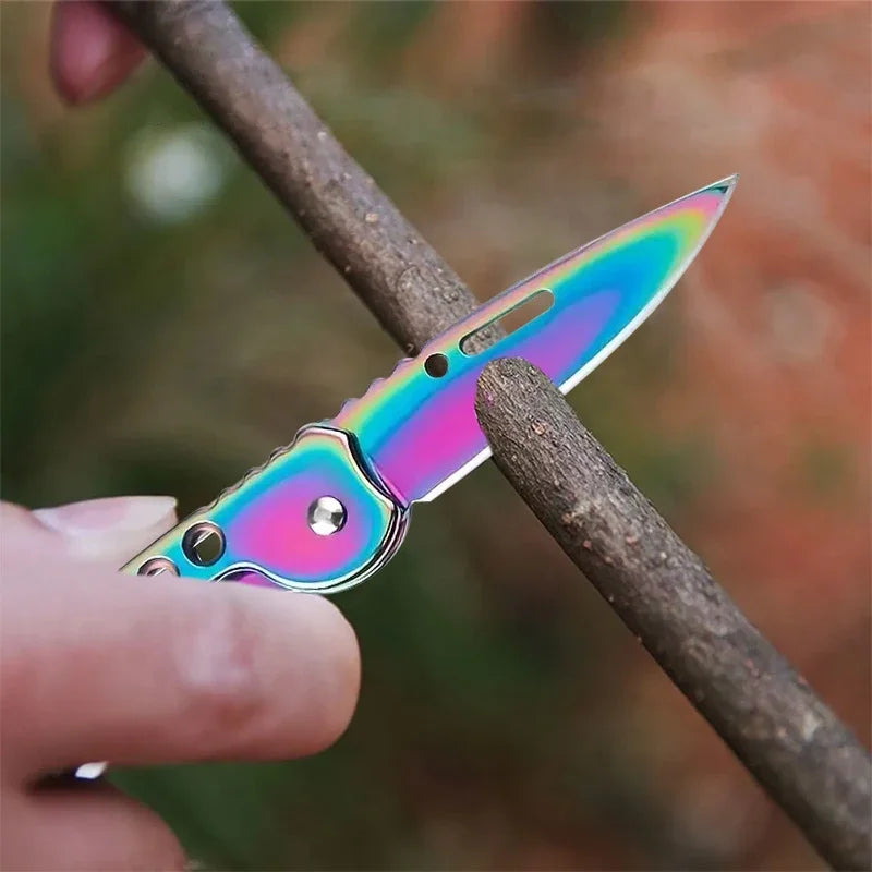 Stainless Steel Keychain Folding Knife Outdoor Carrying Knife Mirror Sharp Pocket Knife Fruit Knife Folding Knife Outdoor Tool