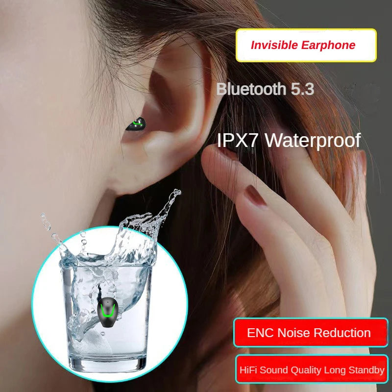 Mini Invisible Bluetooth 5.3 Earphone True Wireless In-Ear Gaming Headphones HIFI Stereo Noise Reduction Earbuds For XIAOMI