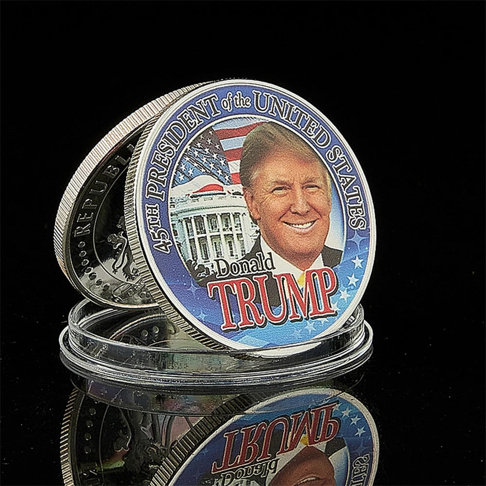 USA 45th President Donald Trump 1OZ Silver Value Collectible Symbol Coin W/ Capsule Display