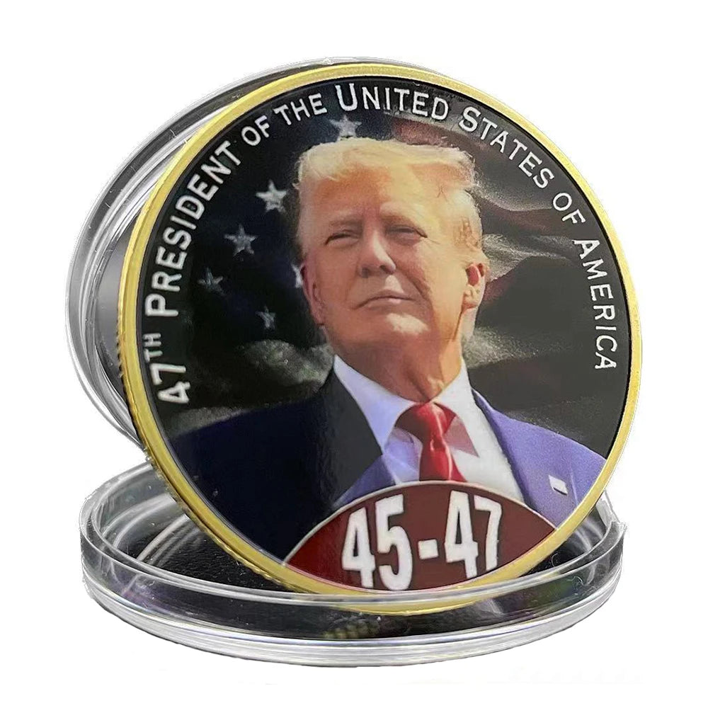 2025 Donald Trump Coin Collectibles 47th US President Challenge Coin MAGA Winning The Election Badge Trump Medal Souvenir