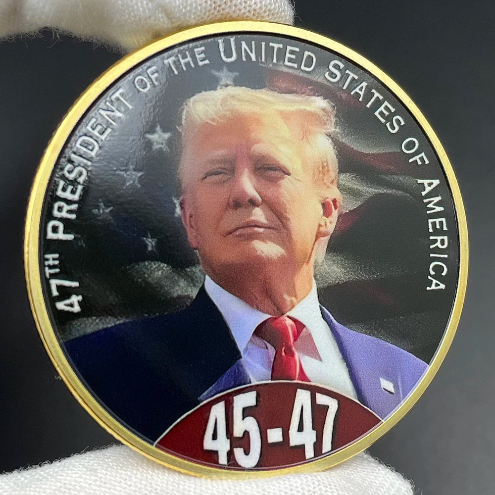 2025 Donald Trump Coin Collectibles 47th US President Challenge Coin MAGA Winning The Election Badge Trump Medal Souvenir