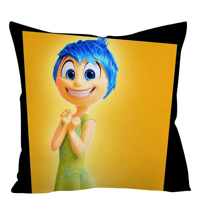 Inside Out 2 Envy Anger Anxiety Disgust Peach Skin Velvet Pillowcase Anime Peripheral Sofa Cushion Waist Pillow Birthday Gifts