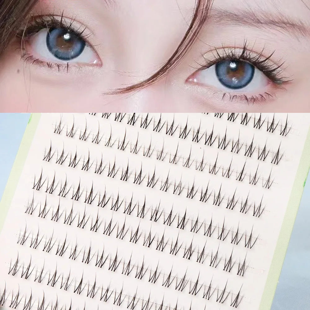 DIY Wispy False Eyelashes 10-12mm Little Devil Lash extenstion Cosplay maga Eyelashes for Daily Party Traveling Makeups